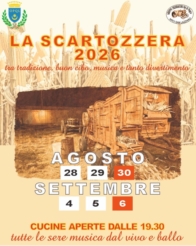 La Scartozzera 28-29-30 agosto 2026 4-5-6 settembre 2026